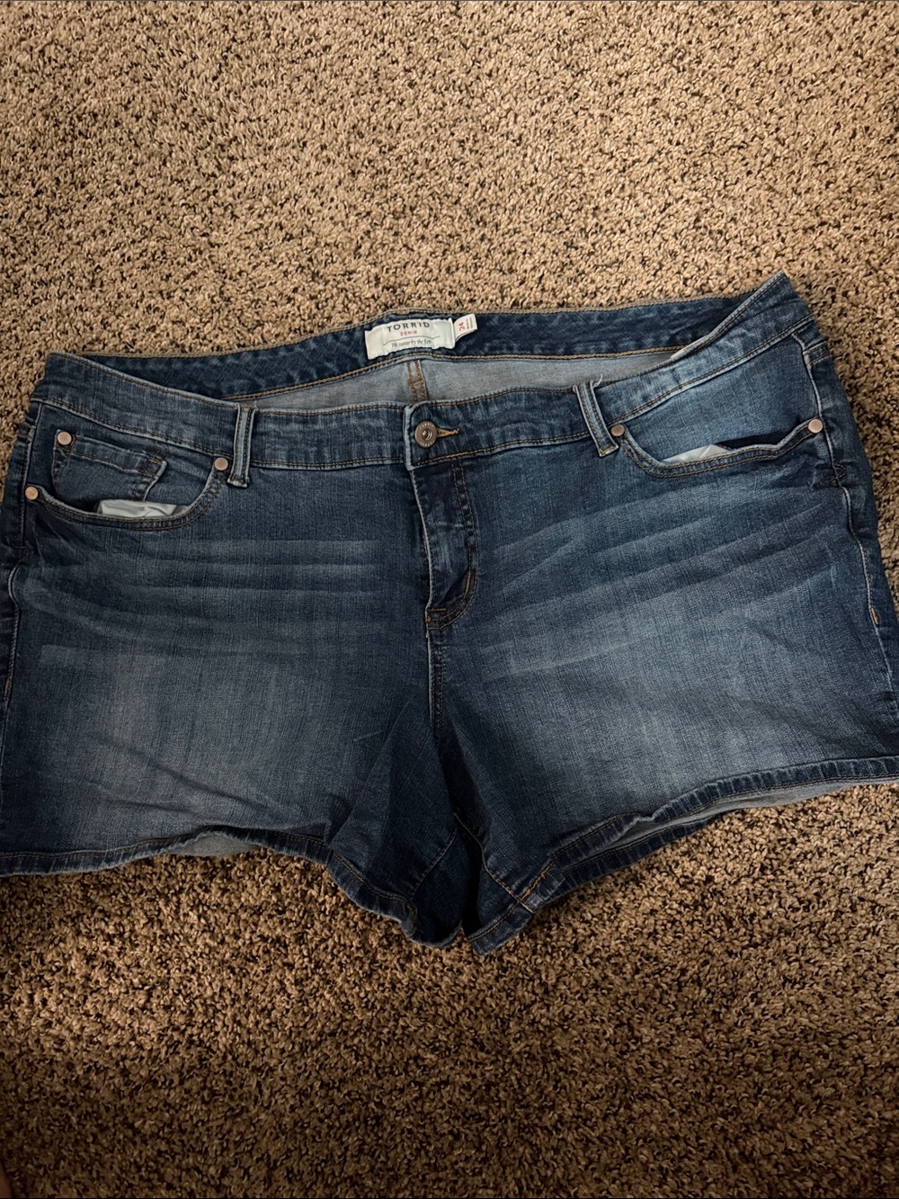 torrid Washed Indigo Denim Shorts - Blue